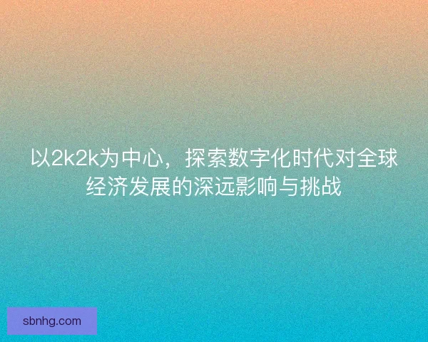 以2k2k为中心，探索数字化时代对全球经济发展的深远影响与挑战